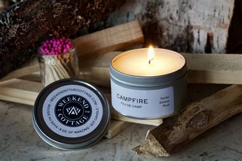camp fire scented candle